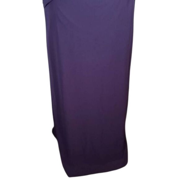 DAVID'S BRIDAL PURPLE CHIFFON ONE SHOULDER GOWN SZ.2 EUC. - Picture 4 of 7